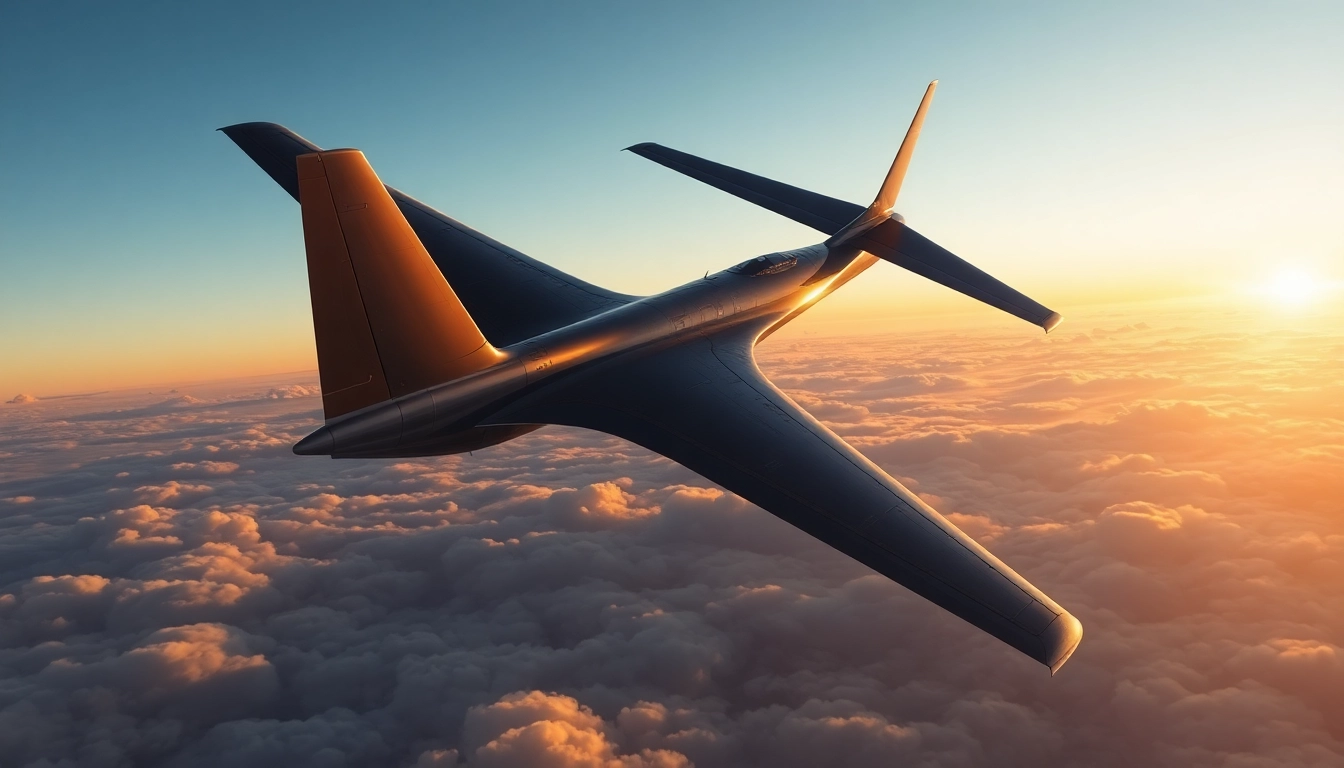 Link B52 to a powerful, iconic bomber aircraft soaring above clouds at sunset for high-impact visual appeal.