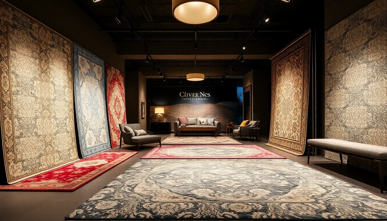 Stylish Milano showroom featuring diverse Tappeti a Milano with detailed patterns and vibrant